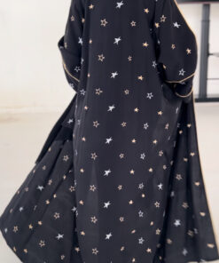 Alternative view of عباية حرير مغسول بتطريز نجوم