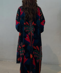 Alternative view of عباية حرير برسمة بغبغاء مقاس ٥٦