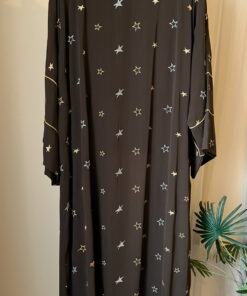 Alternative view of عباية كريب ماي فير ليدي لون زيتي بتطريز نجوم كامل العبايه مقاس ٥٦