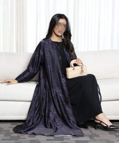 عباية حرير بلوف موف داكن - الصورة 3